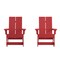Merrick Lane Set of 2 Wellington UV Treated All-Weather Polyresin Adirondack Rocking Chair for Patio, Sunroom, Deck and More